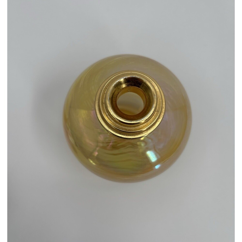 Fragrance Lamp With Diffuser Iridescent Gold With White Swirls Art Glass Base - Picture 8 of 14